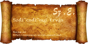 Szécsényi Ervin névjegykártya