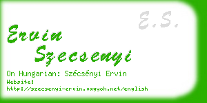 ervin szecsenyi business card