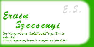 ervin szecsenyi business card